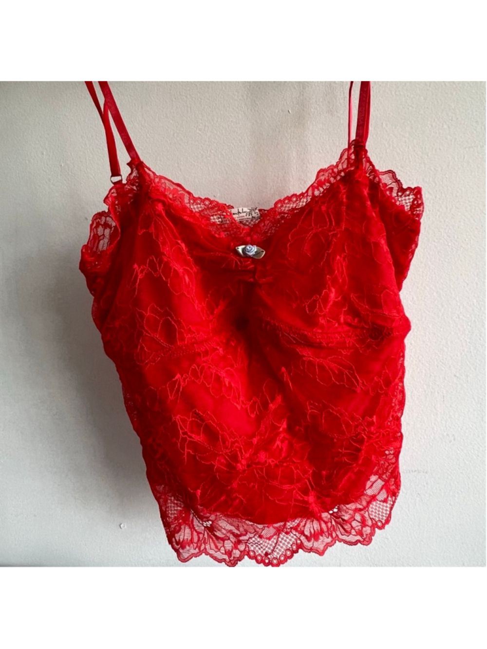 Free People Red Lace Chemise Slip XS